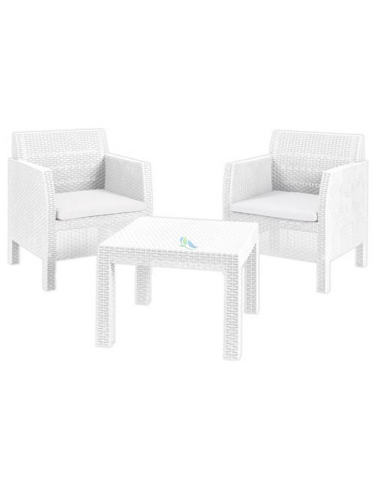 Set Rattan Matilde Bianco